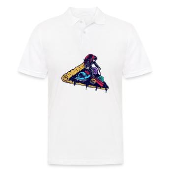 Skiing on a pizza - Men's Polo Shirt - white - Front - Kai (181cm)