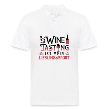 Toller Rotwein Spruch, Wein trinken Geschenk - Männer Poloshirt - Weiß - Vorne - Kai (181cm)