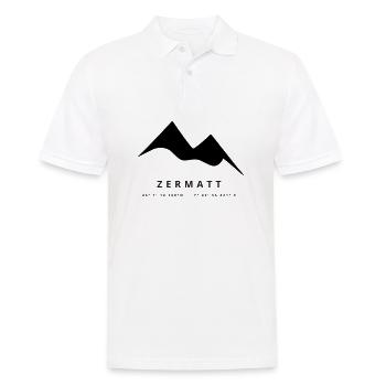 Minimalistisches Zermatt-Logo - Männer Poloshirt - Weiß - Vorne - Kai (181cm)