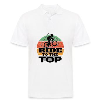 Fahrradfahrer Ride to the Top - Männer Poloshirt - Weiß - Vorne - Kai (181cm)