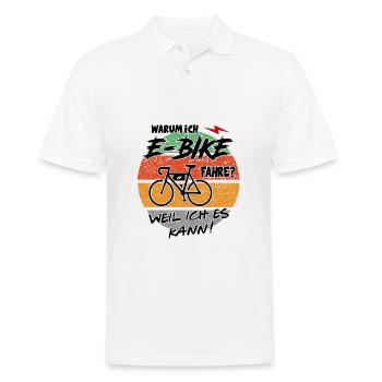 E Bike Elektrofahrrad Fahrrad fahren - Männer Poloshirt - Weiß - Vorne - Kai (181cm)