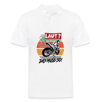 Motorradfahrer Sprüche Lärm Laut Alt - Männer Poloshirt - Weiß - Vorne - Kai (181cm)