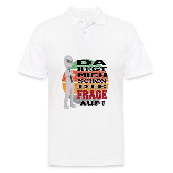 Sprüche Arbeit Beruf Blöde Frage Aufregen Retro - Männer Poloshirt - Weiß - Vorne - Kai (181cm)