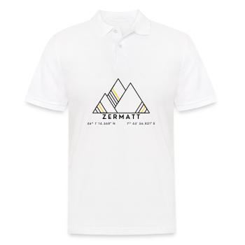Minimalistisches Zermatt-Logo - Männer Poloshirt - Weiß - Vorne - Kai (181cm)