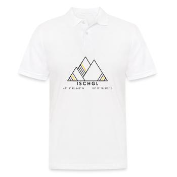 Minimalistisches Ischgl-Logo - Männer Poloshirt - Weiß - Vorne - Kai (181cm)