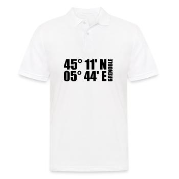 Grenoble Koordinaten - Männer Poloshirt - Weiß - Vorne - Kai (181cm)