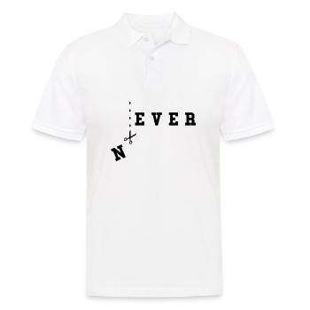 Never Texte Jeu de mots Jamais Infini l’humour - Polo Homme - blanc - Devant - Kai (181cm)