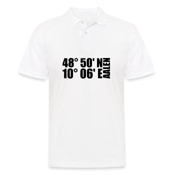 Aalen Koordinaten - Männer Poloshirt - Weiß - Vorne - Kai (181cm)