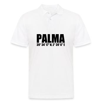 Palma Koordinaten - Männer Poloshirt - Weiß - Vorne - Kai (181cm)