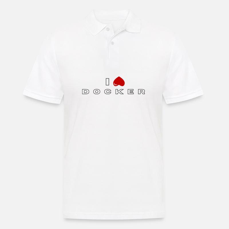 Ich hasse Docker - Männer Poloshirt - Weiß