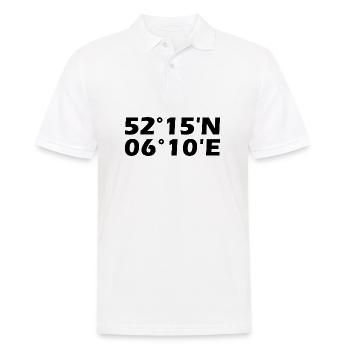 Deventer Koordinaten - Männer Poloshirt - Weiß - Vorne - Kai (181cm)