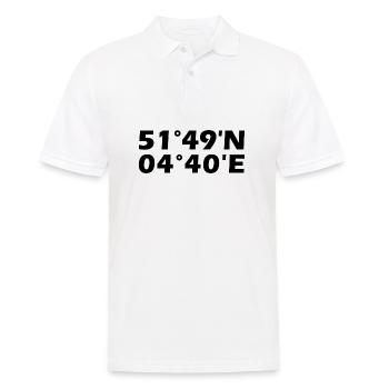 Dordrecht Koordinaten - Männer Poloshirt - Weiß - Vorne - Kai (181cm)