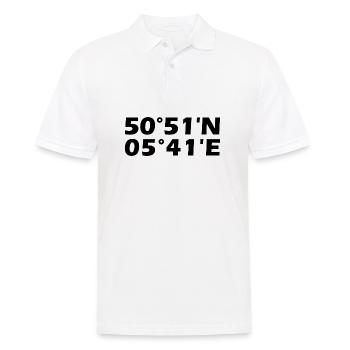 Maastricht Koordinaten - Männer Poloshirt - Weiß - Vorne - Kai (181cm)