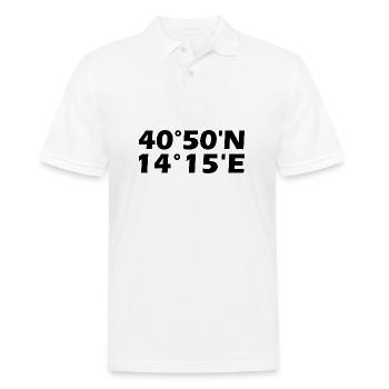 Neapel Koordinaten - Männer Poloshirt - Weiß - Vorne - Kai (181cm)