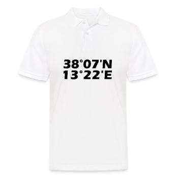 Palermo Koordinaten - Männer Poloshirt - Weiß - Vorne - Kai (181cm)