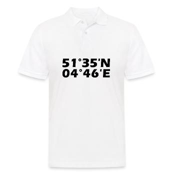 Breda Koordinaten - Männer Poloshirt - Weiß - Vorne - Kai (181cm)