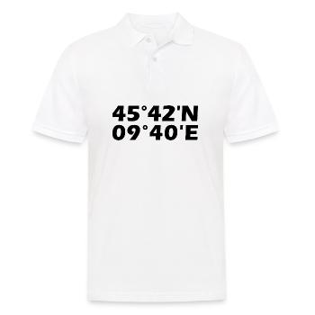 Bergamo Koordinaten - Männer Poloshirt - Weiß - Vorne - Kai (181cm)