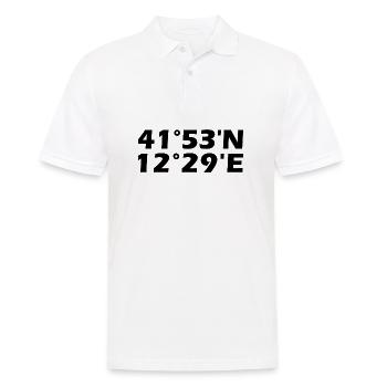 Rom Koordinaten - Männer Poloshirt - Weiß - Vorne - Kai (181cm)