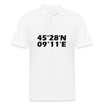Mailand Koordinaten - Männer Poloshirt - Weiß - Vorne - Kai (181cm)