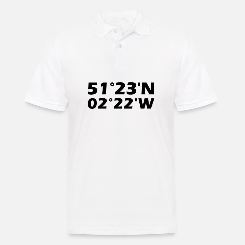 Bath Koordinaten - Männer Poloshirt - Weiß