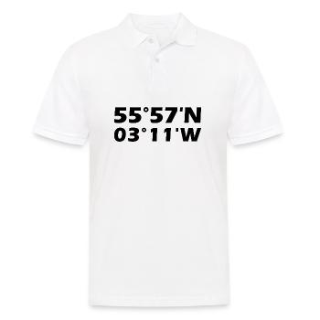 Edinburgh Koordinaten - Männer Poloshirt - Weiß - Vorne - Kai (181cm)