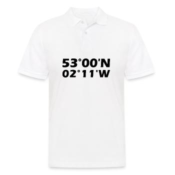 Coordonnées de Stoke-on-Trent - Polo Homme - blanc - Devant - Kai (181cm)