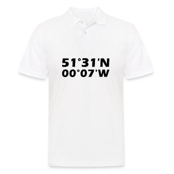 Coordonnées de Londres - Polo Homme - blanc - Devant - Kai (181cm)