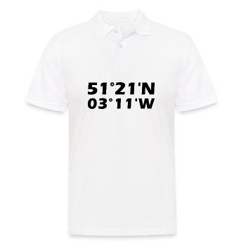 Cardiff Koordinaten - Männer Poloshirt - Weiß - Vorne - Kai (181cm)