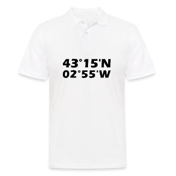 Bilbao Koordinaten - Männer Poloshirt - Weiß - Vorne - Kai (181cm)
