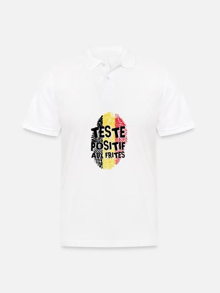 Testé positif aux frites - Polo Homme - blanc
