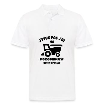 J’peux pas j’ai ma moissonneuse qui m’appelle - Polo Homme - blanc - Devant - Kai (181cm)