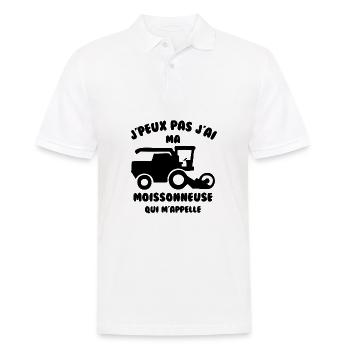 J’peux pas j’ai ma moissonneuse qui m’appelle - Polo Homme - blanc - Devant - Kai (181cm)
