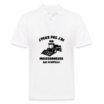 J’peux pas j’ai ma moissonneuse qui m’appelle - Polo Homme - blanc - Devant - Kai (181cm)