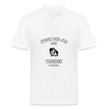 J’peux pas j’ai mes vaches à traire - Polo Homme - blanc - Devant - Kai (181cm)