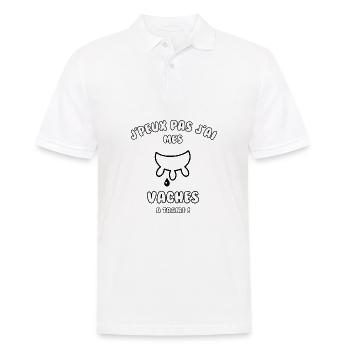 J’peux pas j’ai mes vaches à traire - Polo Homme - blanc - Devant - Kai (181cm)