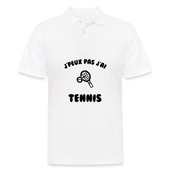 j’peux pas j’ai tennis - Polo Homme - blanc - Devant - Kai (181cm)