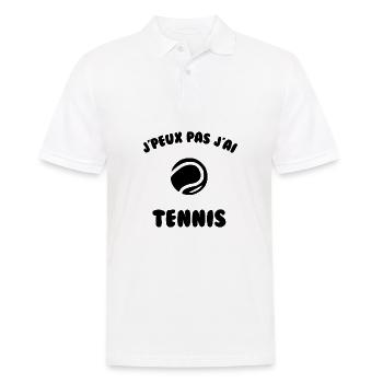 j’peux pas j’ai tennis - Polo Homme - blanc - Devant - Kai (181cm)