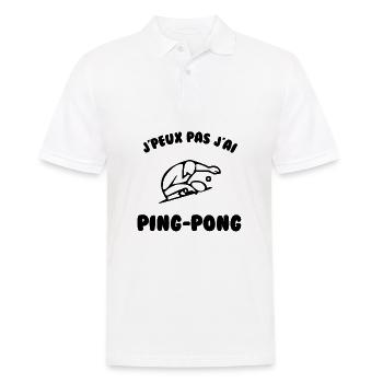 J’peux pas j’ai ping-pong - Polo Homme - blanc - Devant - Kai (181cm)
