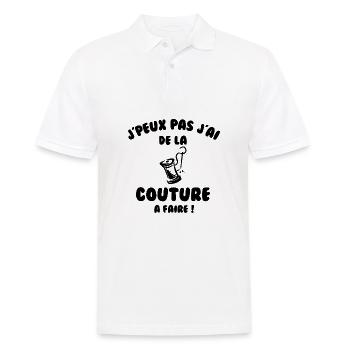 J’peux pas j’ai de la couture à faire - Polo Homme - blanc - Devant - Kai (181cm)