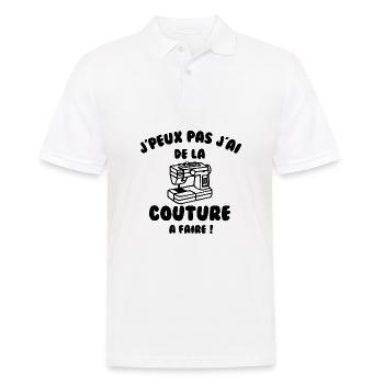 J’peux pas j’ai de la couture à faire - Polo Homme - blanc - Devant - Kai (181cm)