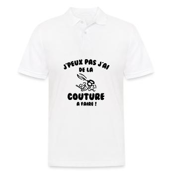 J’peux pas j’ai de la couture à faire - Polo Homme - blanc - Devant - Kai (181cm)