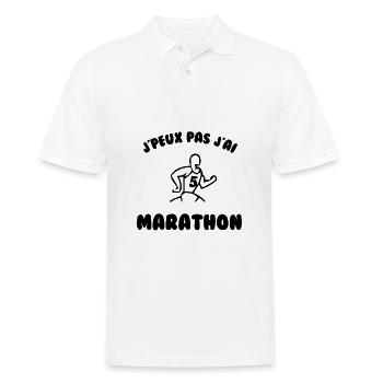 J’peux pas j’ai marathon - Polo Homme - blanc - Devant - Kai (181cm)