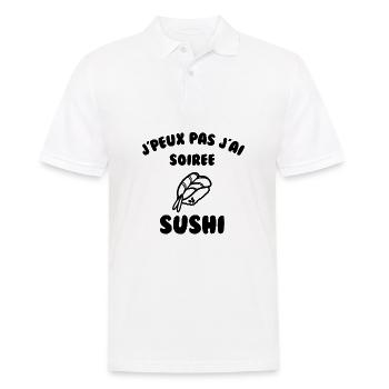 J’peux pas j’ai soirée sushi - Polo Homme - blanc - Devant - Kai (181cm)