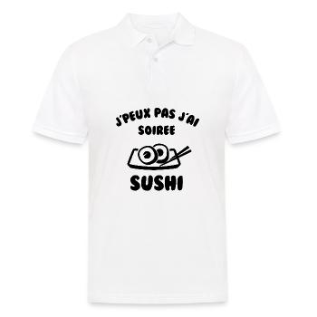 J’peux pas j’ai soirée sushi - Polo Homme - blanc - Devant - Kai (181cm)