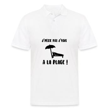 j’peux pas j’vais à la plage - Polo Homme - blanc - Devant - Kai (181cm)