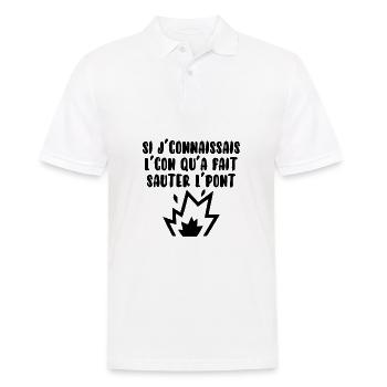 Si j’connaissais l’con… - Polo Homme - blanc - Devant - Kai (181cm)