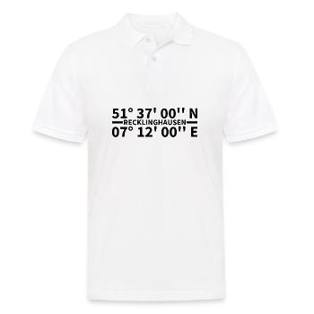 Recklinghausen Koordinaten - Männer Poloshirt - Weiß - Vorne - Kai (181cm)