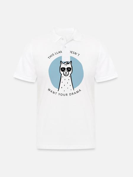 This Llama does not want your drama - Men's Polo Shirt - white