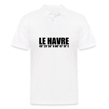 Coordonnées du Havre - Polo Homme - blanc - Devant - Kai (181cm)