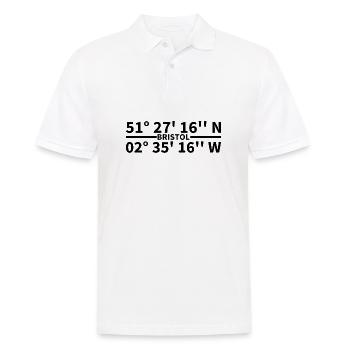 Bristol Koordinaten - Männer Poloshirt - Weiß - Vorne - Kai (181cm)